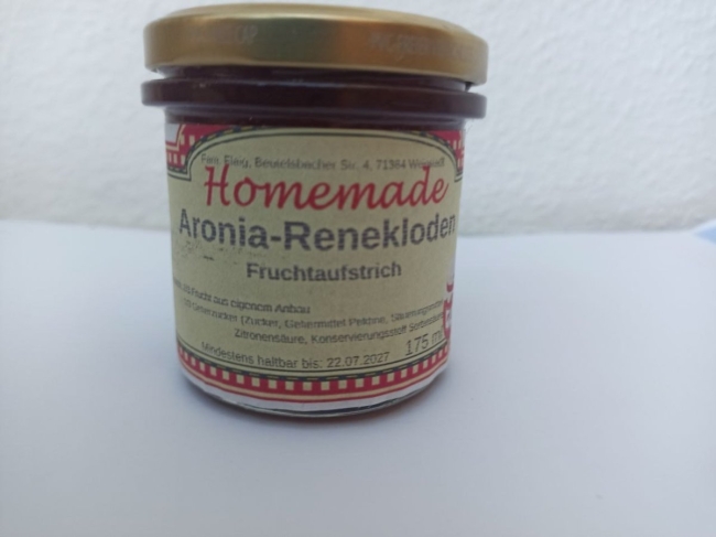 Aronia Renekloden Fruchtaufstrich 175ml